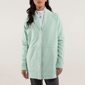 Lululemon Yin to My Yang Cardigan Sweater Jacket Women Green Shawl Collar Sz 6